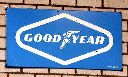 Good Year enamel advert sign at the den hartog ford museum pic-066