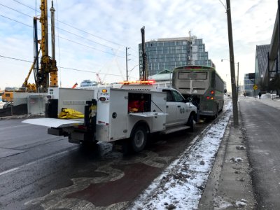 GO Bus Being Repaired