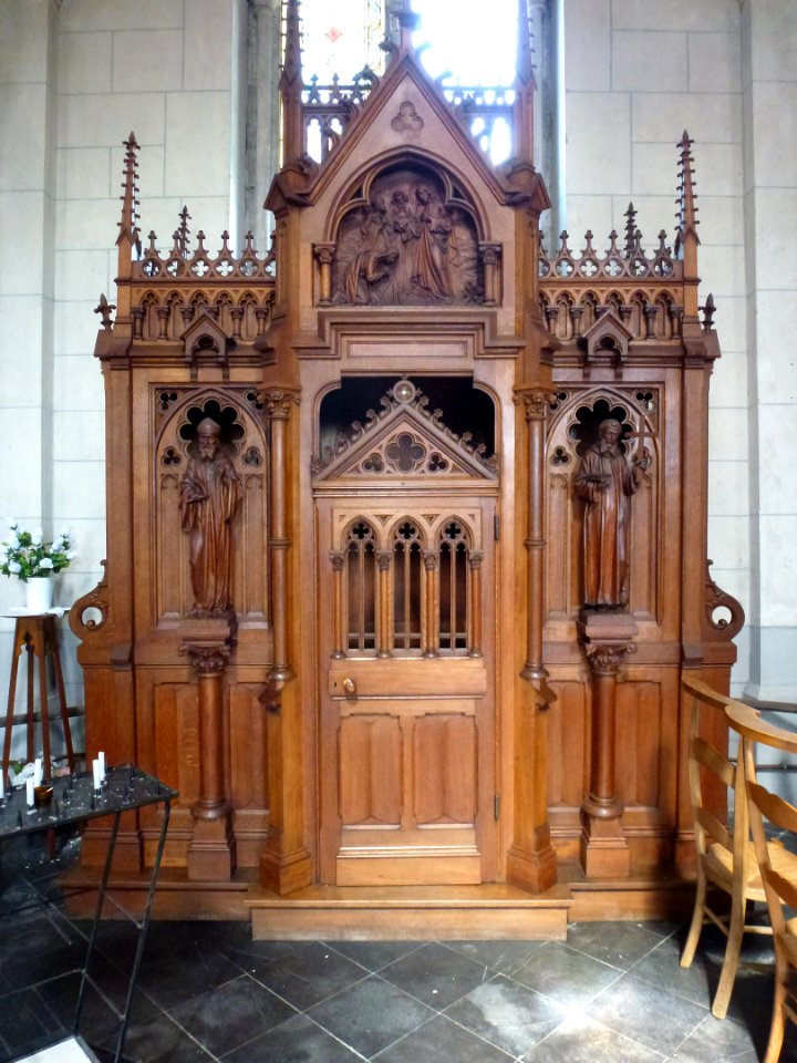 Godewaersvelde (Nord, Fr) église, confessional (02)