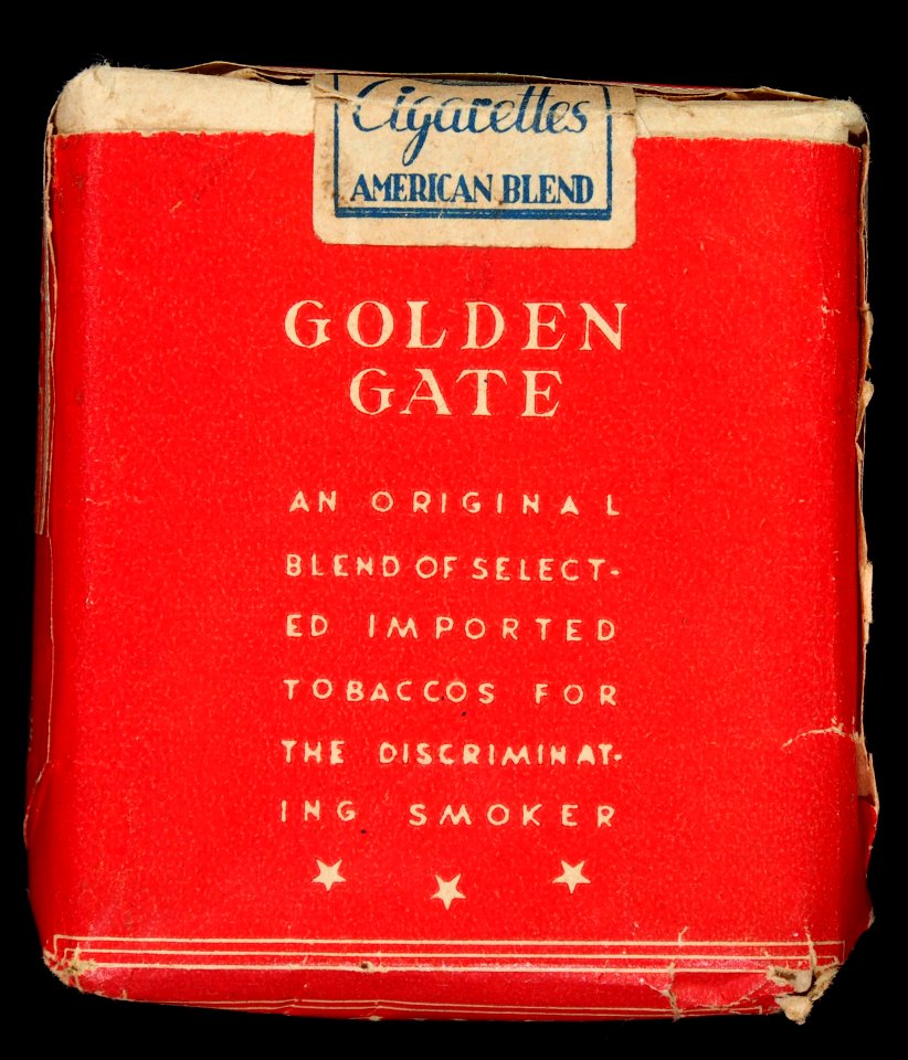 Golden Gate cigarettes pack, back