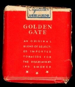 Golden Gate cigarettes pack, back