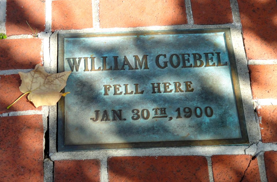 Goebel plaque - Kentucky Old State Capitol - DSC09288