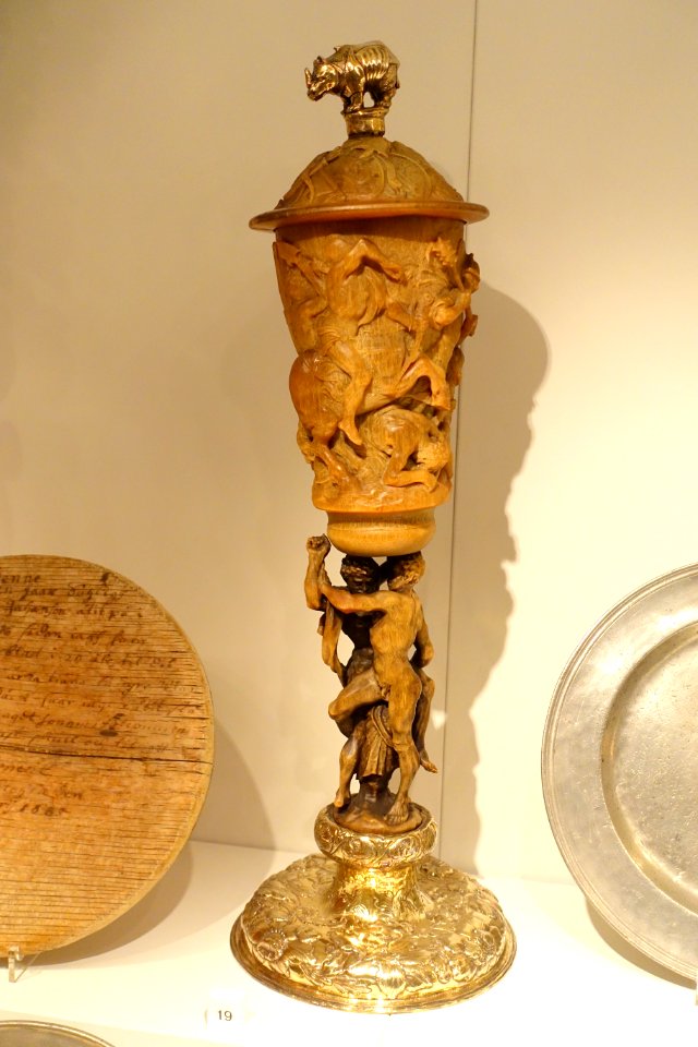 Goblet from South Germany, c. 1670, rhinoceros horn, silver - Nordiska museet - Stockholm, Sweden - DSC09790
