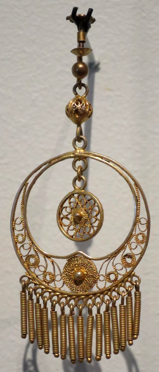 Gold plated silver earring from Morocco or Tunisia, late 19th-early 20th century
