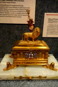 Gold Presentation Casket given to General Sir Garnet Wolseley, 1882, by the Corporation of London, along with the Freedom of the City - Glenbow Museum - DSC00614