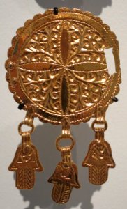 Gold plated silver buckle from Morocco or Tunisia, early 20th century photo