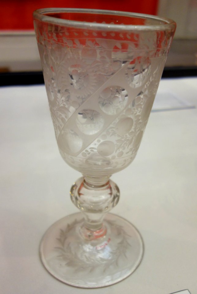 Goblet, c. 1740-1780, etched glass - Albany Institute of History and Art - DSC08166