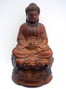 Figurine wood buddhism photo