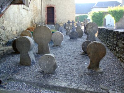 Gotein (Gotein-Libarrenx, Pyr-Atl, Fr) basque steles in the old churchyard