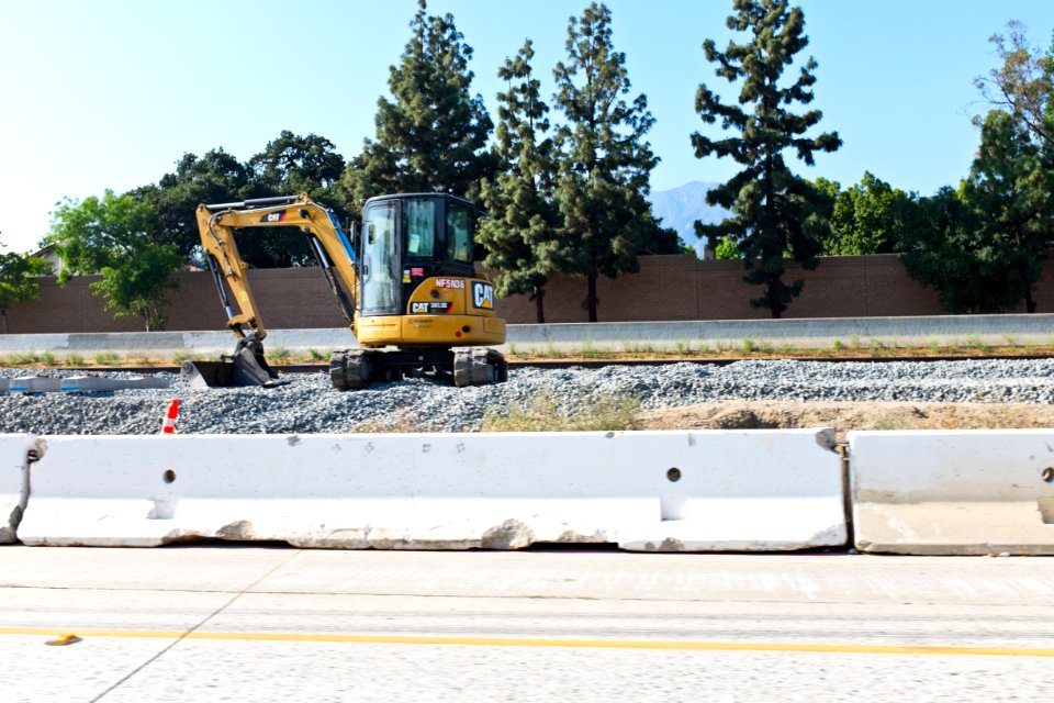 Gold Line LACMTA , Backhoe for levelling ballast