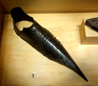 Gothic military sabaton, Southern Germany, c. 1490s - Bata Shoe Museum - DSC00087