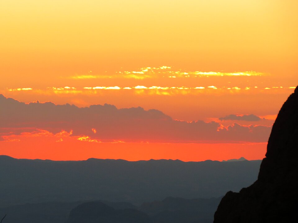 Big bend texas orange sunset