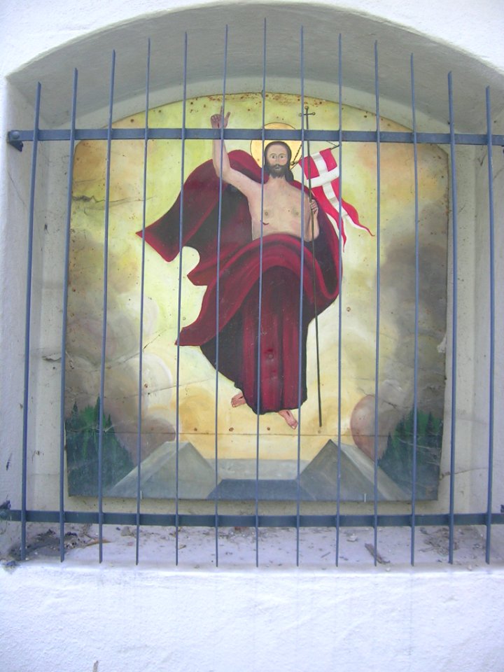 Gottesackergasse Eichstätt -Friedhofmauer Andachtsbild Auferstehung