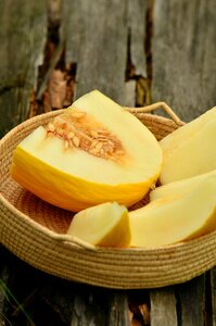 Muskmelon fruit arranged