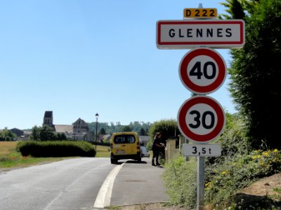 Glennes (Aisne) city limit sign