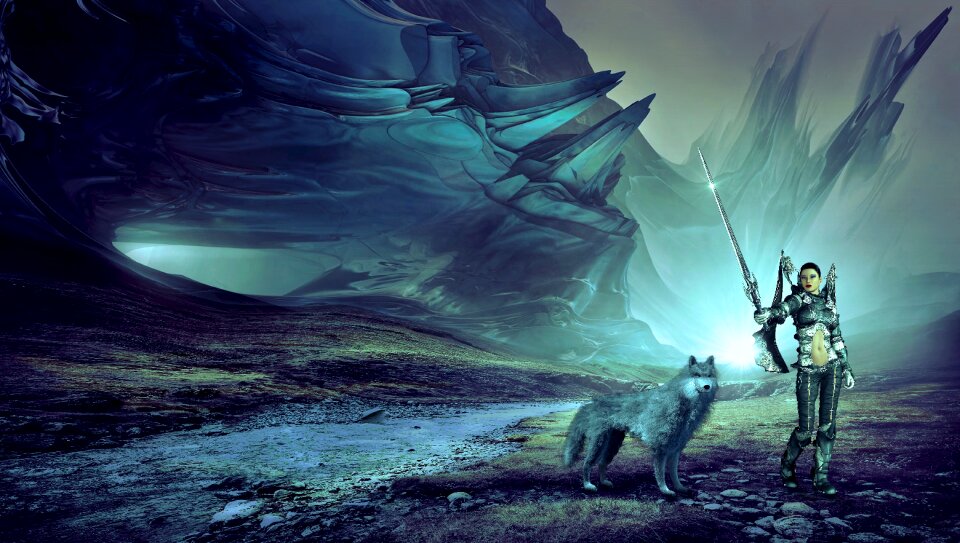 Female fairytale landscape