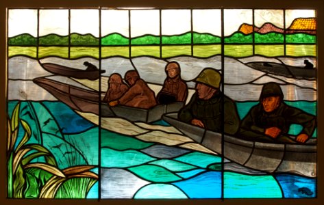 Glas in loodramen geschonken aan het Korps Pontonniers, Geniemuseum Vught, foto 4