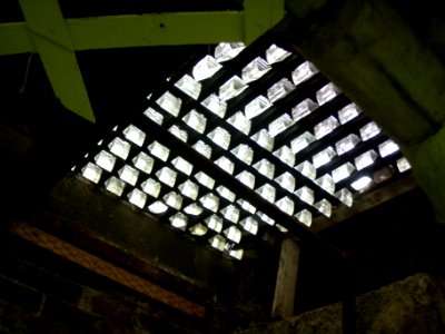 Glass sidewalk pavement light, Geneva NY