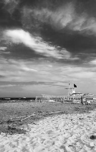 Flag picket fence black and white