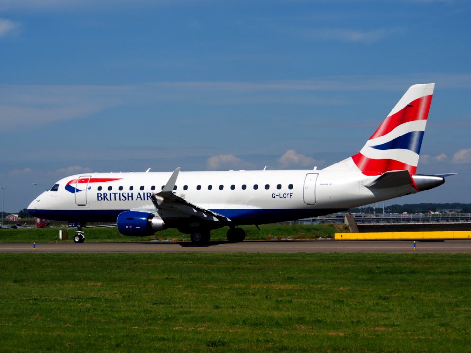 G-LCYF British Airways Embraer ERJ-170STD (ERJ-170-100) taxiing at Schiphol (AMS - EHAM), The Netherlands, 18may2014, pic-2