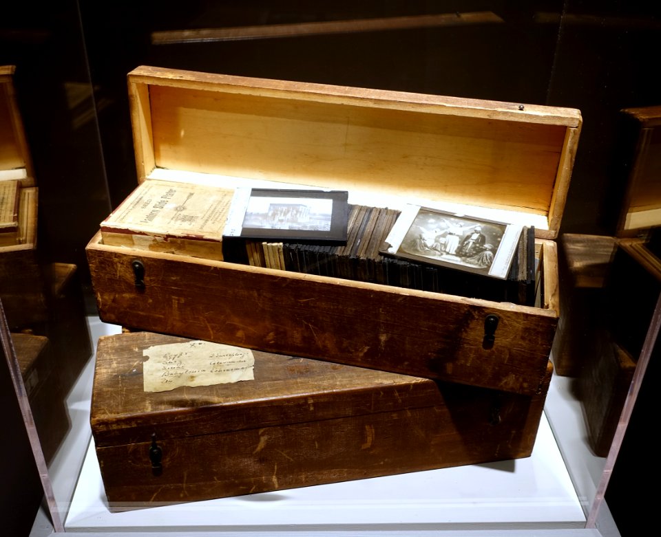 Glass lantern slides from David Gordon Lyon's 1907 tours - Harvard Semitic Museum - Cambridge, MA - DSC06063
