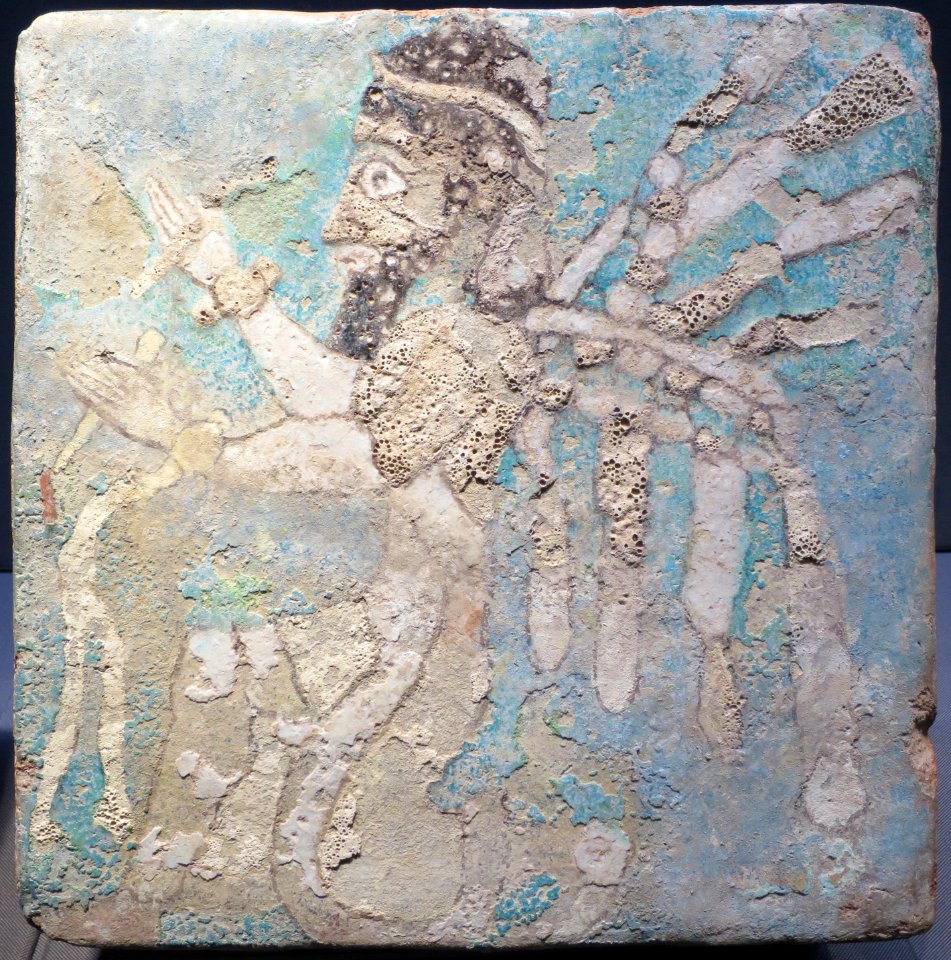 Glazed tile from northwestern Iran, 8th-7th century BCE, Tokyo National Museum