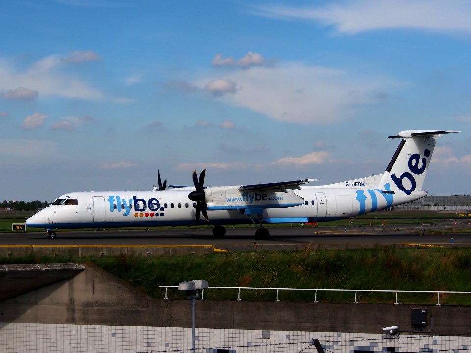 G-JEDM De Havilland Canada DHC-8-402Q Dash 8 Flybe taxiing at Schiphol (AMS - EHAM), The Netherlands, 18may2014, pic-1