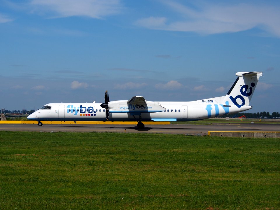 G-JEDW Flybe De Havilland Canada DHC-8-402Q Dash 8 taxiing at Schiphol (AMS - EHAM), The Netherlands, 18may2014, pic-4