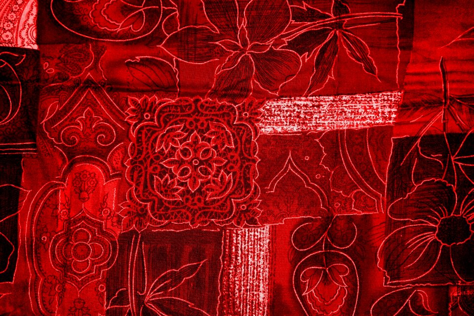 Red fabric surface