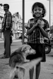 Girl with a dog