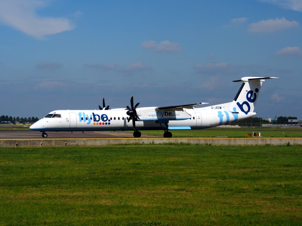 G-JEDW Flybe De Havilland Canada DHC-8-402Q Dash 8 taxiing at Schiphol (AMS - EHAM), The Netherlands, 18may2014, pic-3