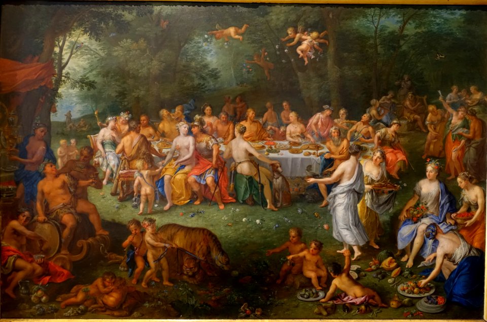 Gods' Meal by Johann Rudolf Bys, 1734, oil on copper, view 1 - Mainfränkisches Museum - Würzburg, Germany - DSC04568