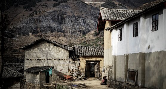 Rural village valley photo