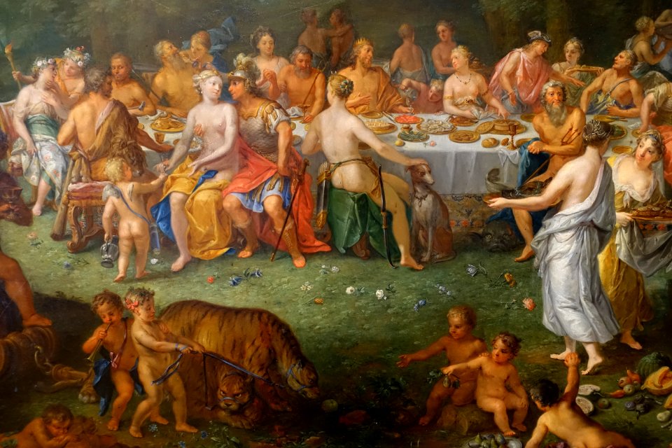 Gods' Meal by Johann Rudolf Bys, 1734, oil on copper, view 2 - Mainfränkisches Museum - Würzburg, Germany - DSC04569