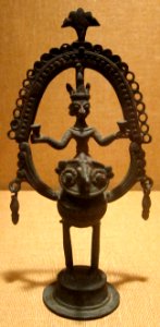 God astride an owl, Dhokra (Dokra) craftsmen, Bankura, West Bengal, 19th century, lost-wax cast brass, HAA