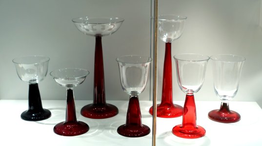 Goblets from a set, designer Peter Behrens, Rheinische Glashutten AB, 1901, glass - Museum Künstlerkolonie Darmstadt - Mathildenhöhe - Darmstadt, Germany - DSC06297
