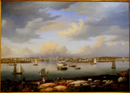 Gloucester Harbor from Rocky Neck, by Fitz Henry Lane, 1844, oil on canvas - Cape Ann Museum - Gloucester, MA - DSC01134