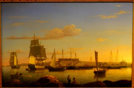 Gloucester Harbor, by Fitz Henry Lane, c. 1850, oil on canvas - Cape Ann Museum - Gloucester, MA - DSC01103