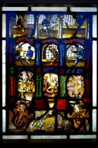 Glass Window Illustrating the Production of Coins, commissioned by Wernhartt Zenckgraff, coinmaker in Schaffhausen, 1565 AD - Bode-Museum - DSC02571