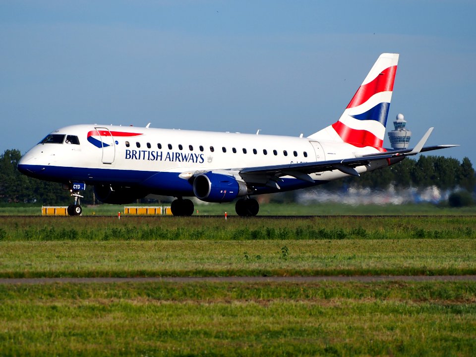G-LCYD BA CityFlyer Embraer ERJ-170STD (ERJ-170-100) takeoff from Schiphol (AMS - EHAM), The Netherlands, 11june2014, pic-1