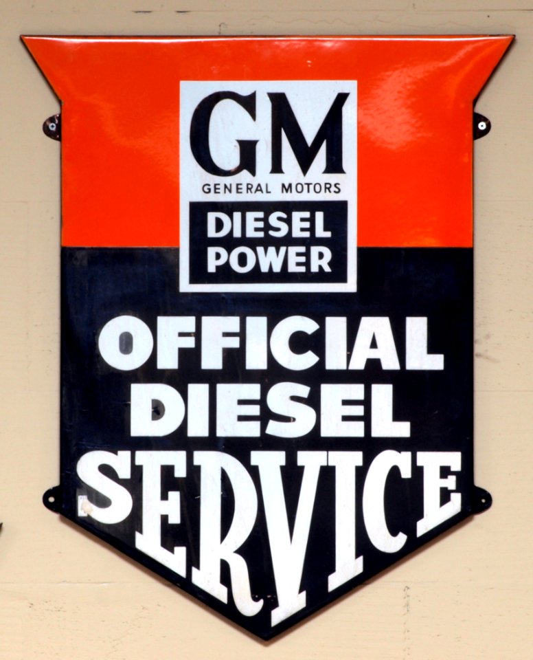 GM Diesel Power enamel advert sign at the den hartog ford museum