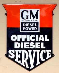 GM Diesel Power enamel advert sign at the den hartog ford museum