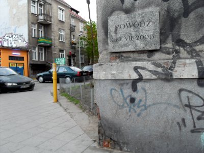 Gdańsk Wrzeszcz - znak powodzi