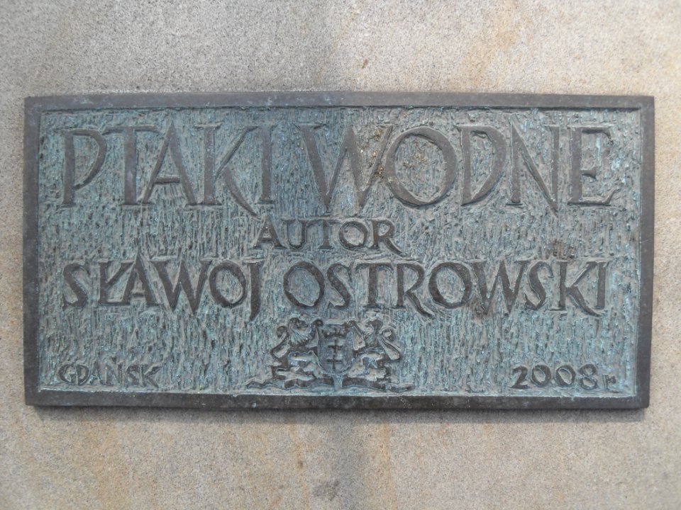 Gdańsk Wrzeszcz Ptaki Wodne - tabliczka