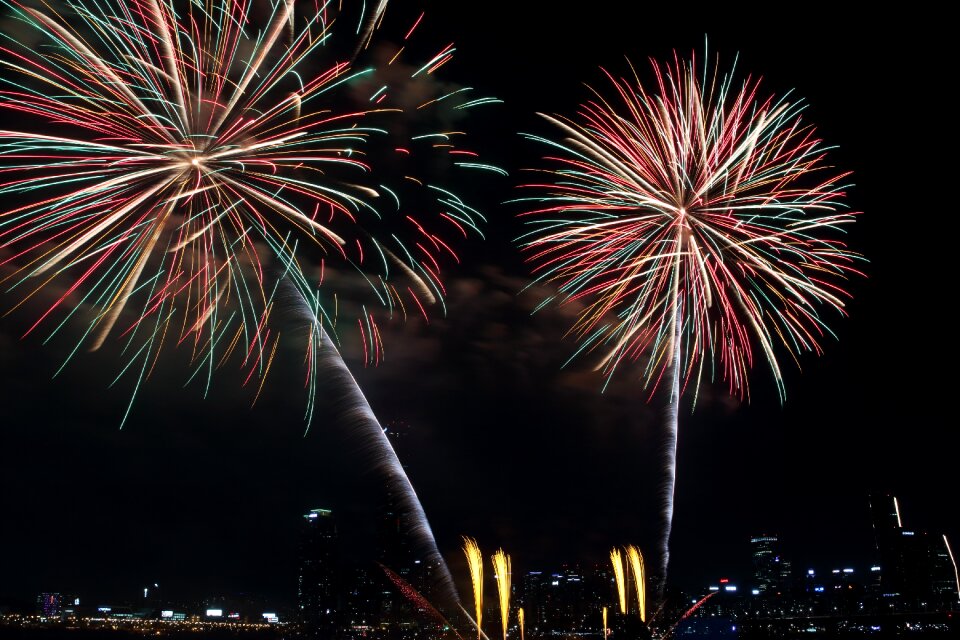 Seoul fireworks festival night