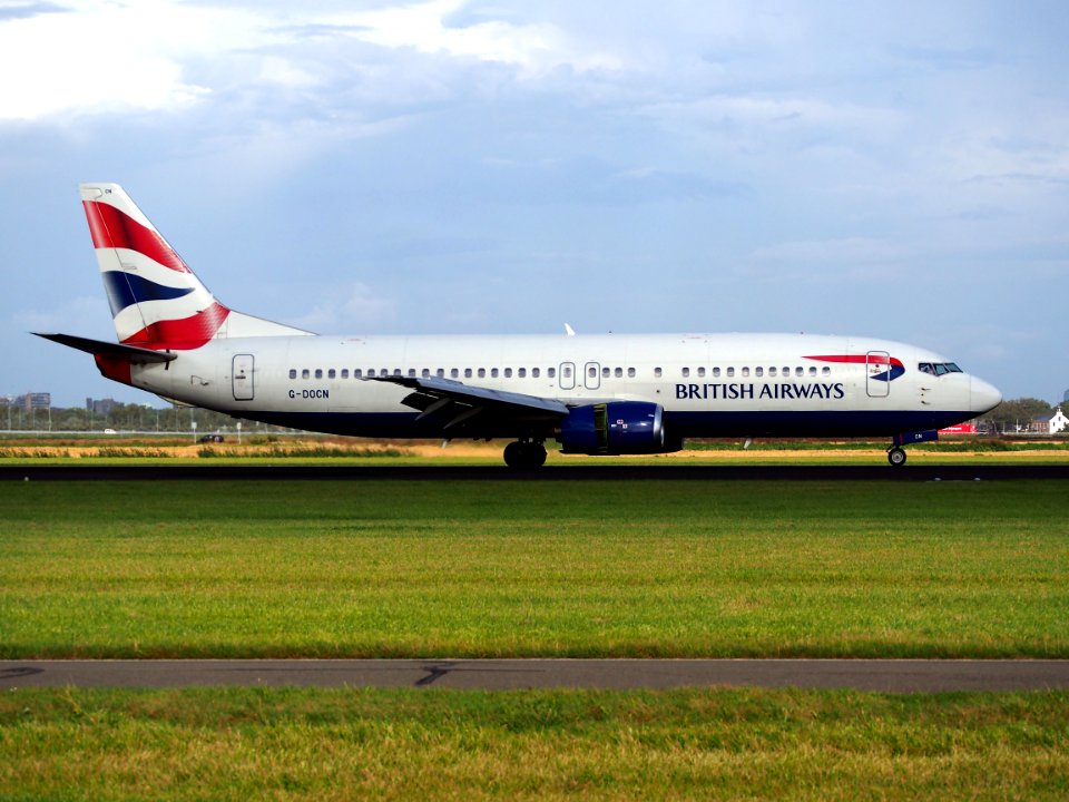 G-DOCN Boeing 737-436, 11Aug2014, landing at Schiphol (AMS - EHAM), The Netherlands, pic2