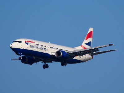 G-DOCF British Airways Boeing 737-436, landing at Schiphol (AMS - EHAM), Netherlands, pic1