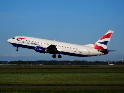 G-DOCZ British Airways Boeing 737-436 takeoff from Schiphol (AMS - EHAM), The Netherlands, 11june2014, pic-2