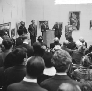 Gebouw Arti et Amicitae te Amsterdam geopend, het bestuur hield feestrede, Bestanddeelnr 916-9928