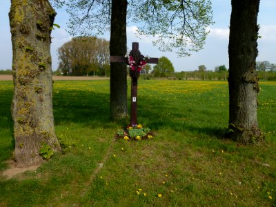 Gebroek (Echt-Susteren) wegkruis spoorovergang richting Slek